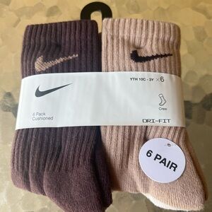 Nike Athletic Crew Socks Brown and Tan Pack